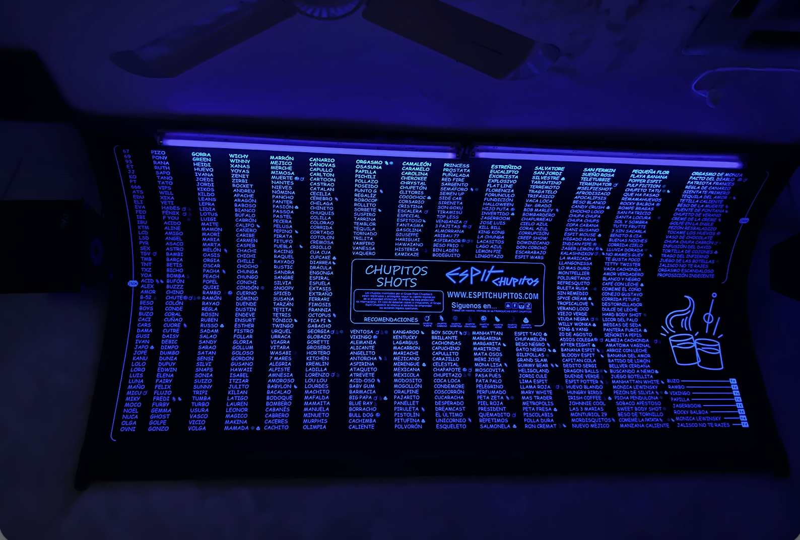El muro de los 600+ chupitos de Espit